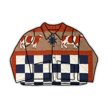 Load image into Gallery viewer, Checkerboard Cow Quilt *DENIM SLEEVES*