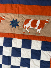 Load image into Gallery viewer, Checkerboard Cow Quilt *DENIM SLEEVES*