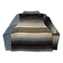 Load image into Gallery viewer, Denim Mexican Blanket Jacket L
